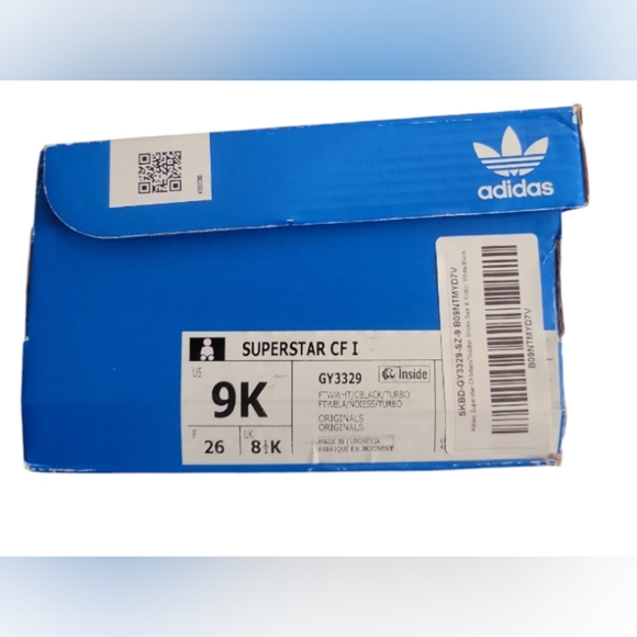 adidas Originals Baby Girl's Superstar CF (Toddler) White/Black/Turbo 9k - Picture 5 of 6